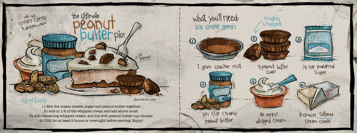 The Ultimate Peanut Butter Pie by Abz Hakim They draw cook peanut butter pie abz hakim