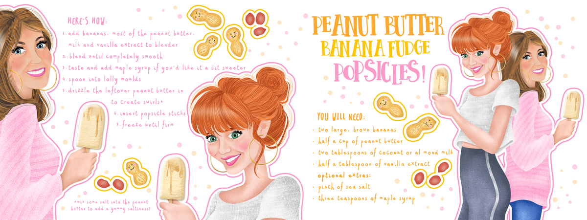 Peanut Butter, Banana Fudge Popsicles by Hannah Weeks Hannah weeks peanut and banana popsicles 5000 x 1875 px