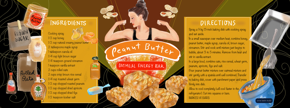 Peanut Butter Oatmeal Energy Bars by Annie Bakst Anniebakst peanutbutterenergybar