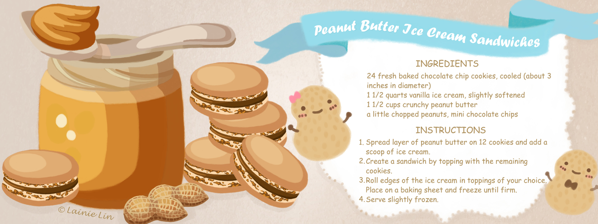 Peanut Butter Ice Cream Sandwiches by Lainie Lainie peanut butter ice cream sandwiches