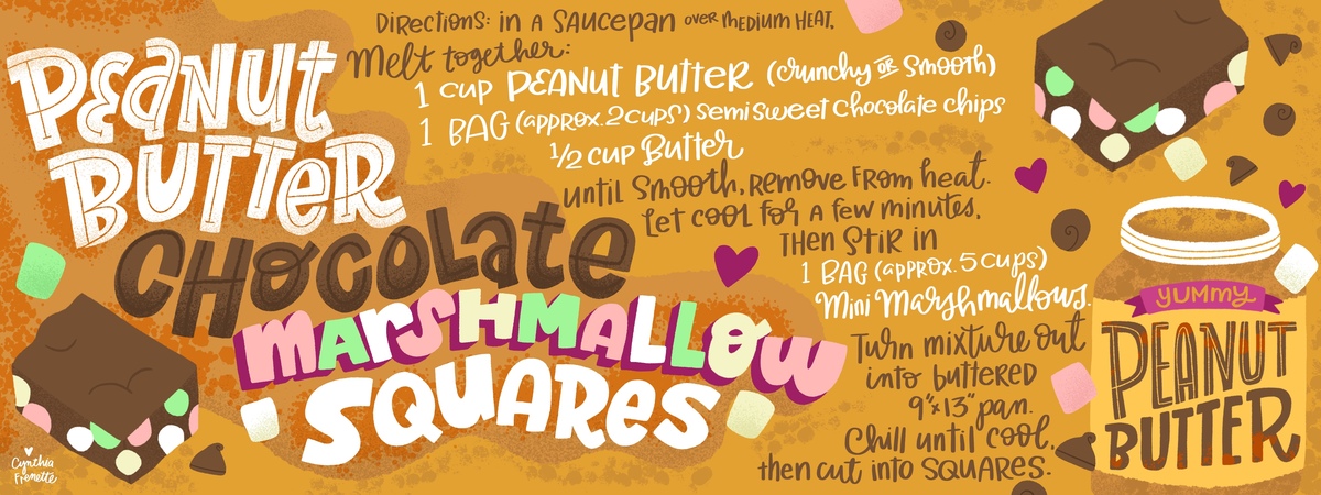 Peanut Butter Chocolate Marshmallow Squares by Cynthia Frenette