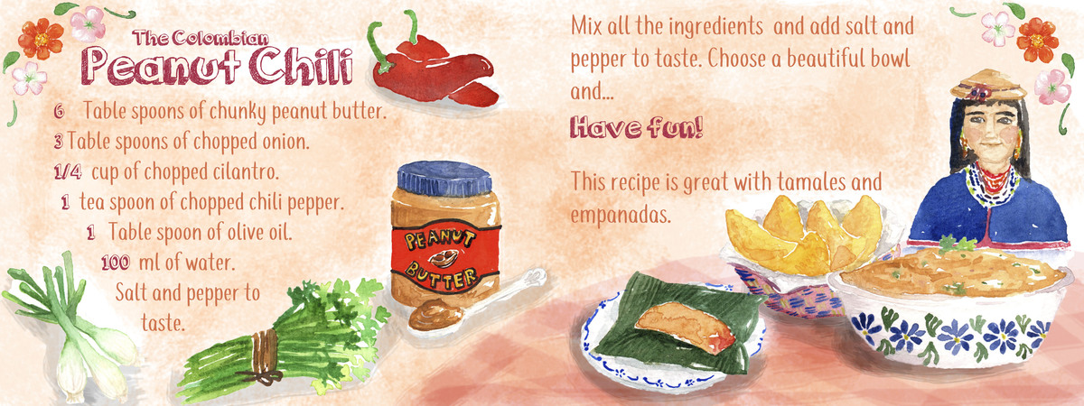 The Colombian Peanut Chili by Laura Jimena Gordillo Receta ilustrada