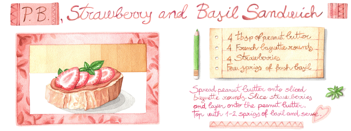 P.B., strawberry and basil sandwich by Sara Tassan Mazzocco