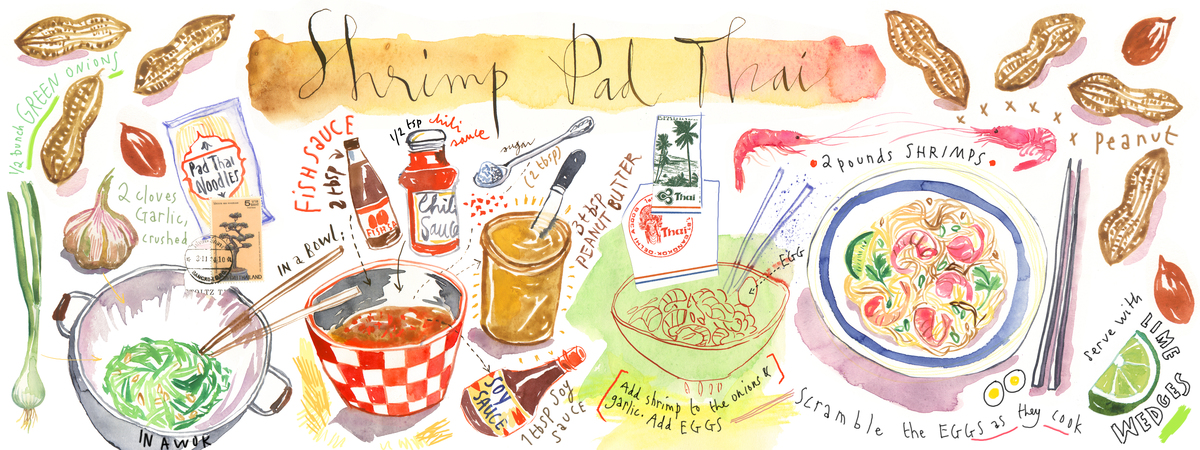 Shrimp Pad Thai by Lucile Prache