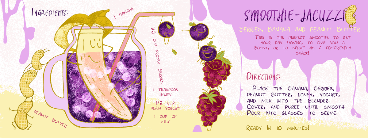 SMOOTHIE-JACUZZI with Berries, Banana and Peanut Butter by Iryna Ruggeri Foodrecipe