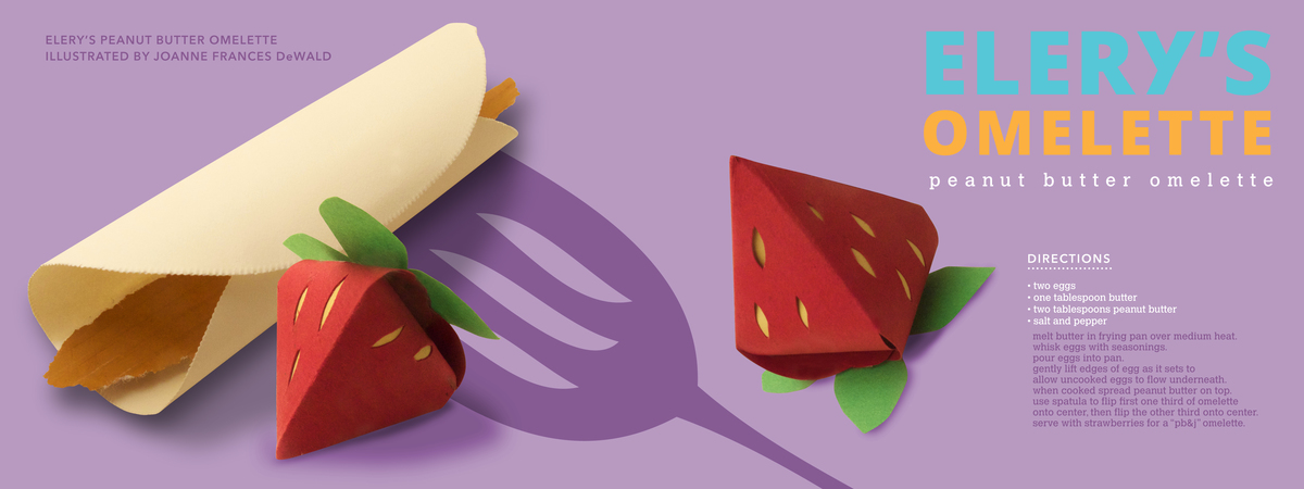 Elery's Peanut Butter Omelette - Paper Sculptures by Joanne Frances DeWald Dewald peanut butter elerys omelette