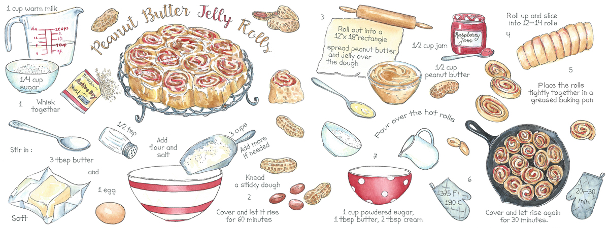 Peanut Butter and Jelly Rolls by Suzanne de Nies