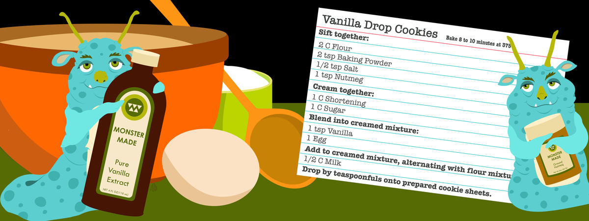 Vanilla Drop Cookies by Amy Newhouse Vanilla drop cookie monsters