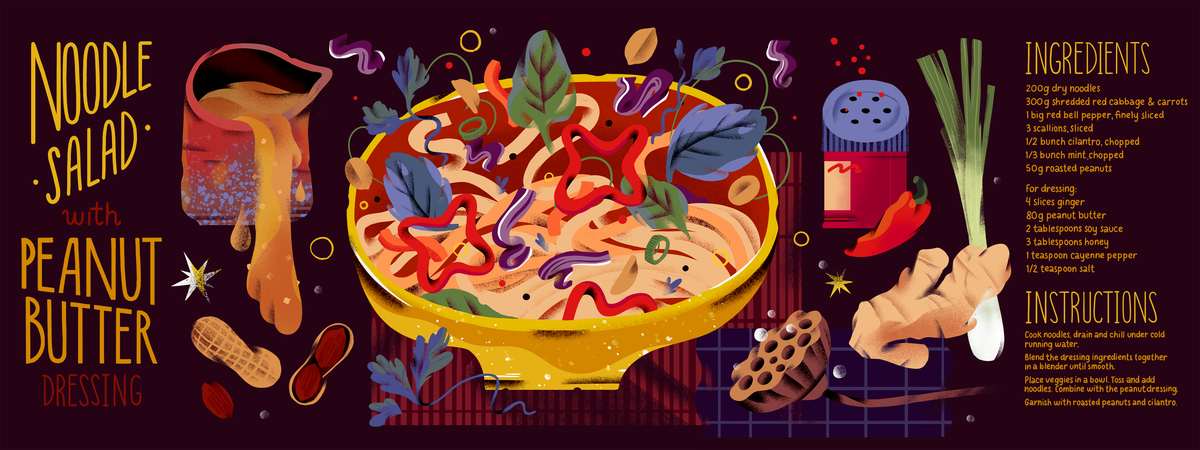 Peanut Dressing Noodle Salad by Elena Resko