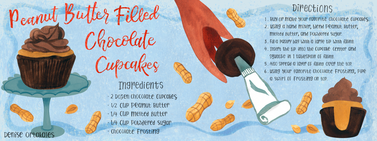 Peanut Butter Filled Chocolate Cupcakes by Denise Ortakales