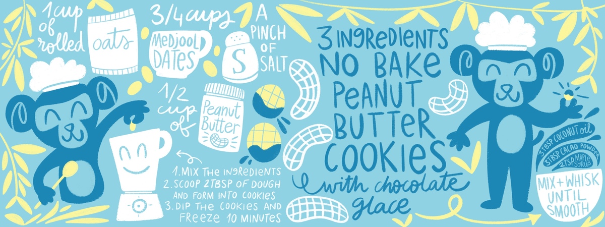 3 ingredients no bake peanut butter cookies by Natalia González