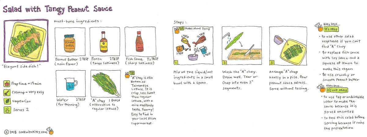 Salad with Tangy Peanut Sauce by Elaine Sher
