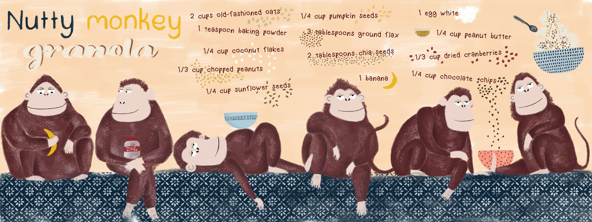Nutty monkey granola by Maria Velat Monkeygranola mvelat