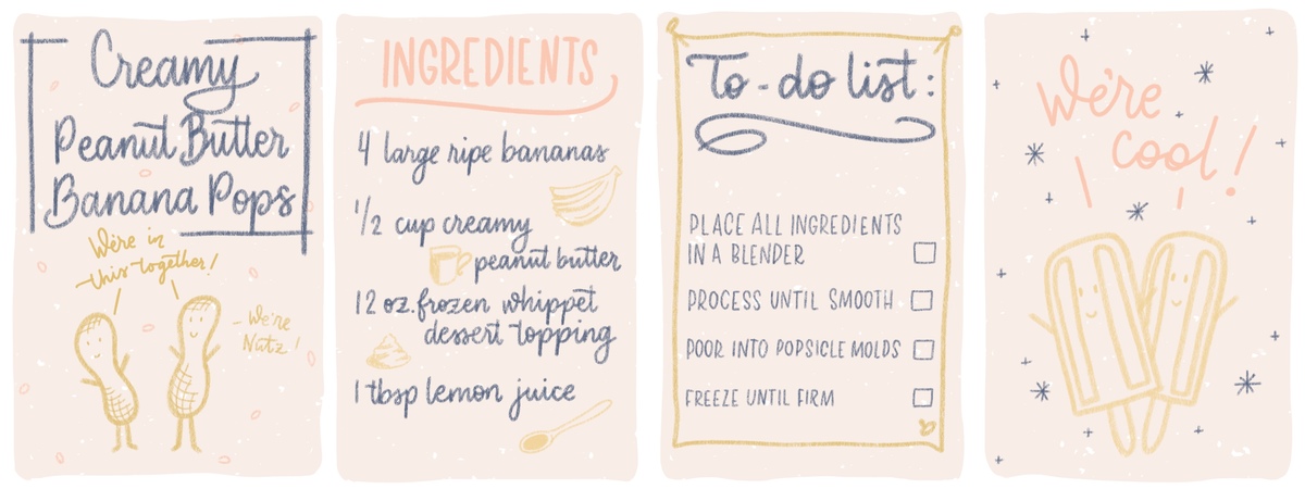 Creamy Peanut Butter Banana Pops by Jeah Design