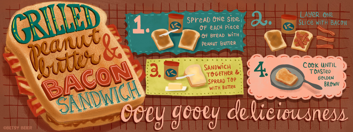 Grilled Peanut Butter and Bacon Sandwich by Betsy Beier