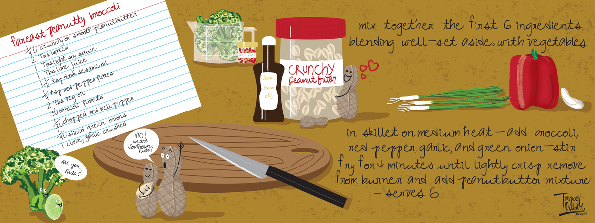 Fareast Peanutty Broccoli by Tracey Wirth Designs
