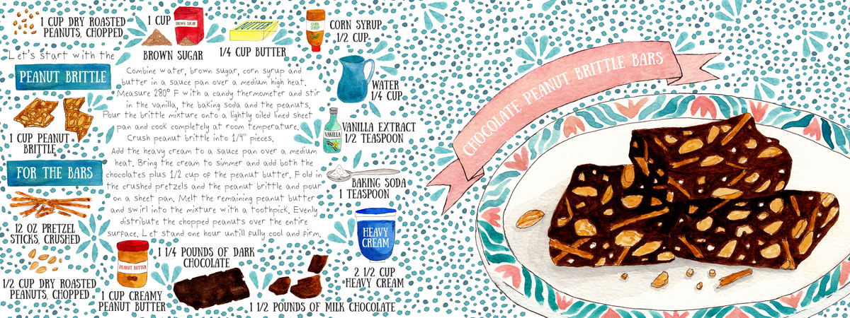 Chocolate Peanut Brittle Bars by the traveling scrap girl