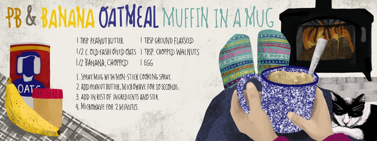 PB & Banana Oatmeal Muffin in a Mug by Heather Powers