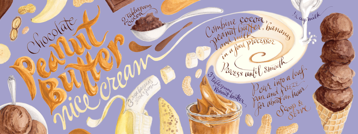 Chocolate Peanut Butter Nice Cream by Anne McCracken Chocolate peanut butter nice cream