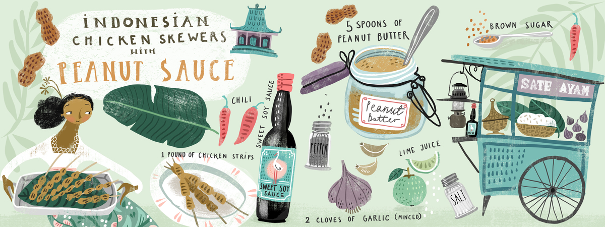 Indonesian Chicken Skewers with Peanut Butter Sauce by Asa Gilland Asa gilland indonesianpeanutsauce