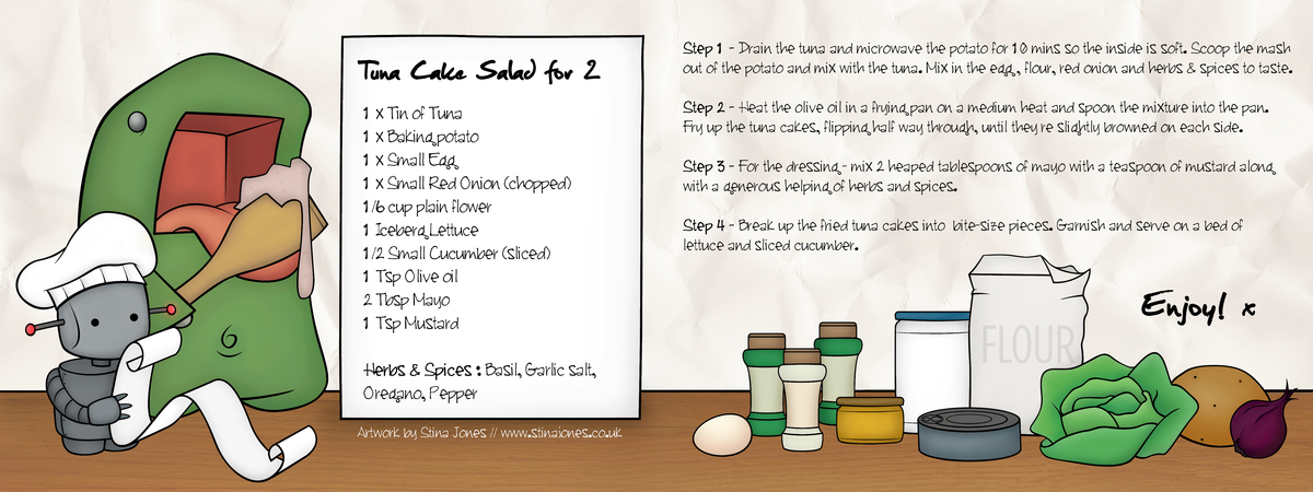 Tuna Cake Salad for 2 by Stina Jones