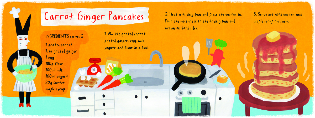 Carrot Ginger Pancakes by AW Illustrations Carrotpancake