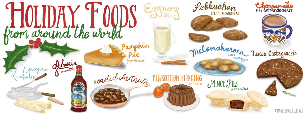 Holiday Foods from Around the World by Betsy Beier Holidayfoodsfromaroundtheworldbywanderlustdesigner tdac