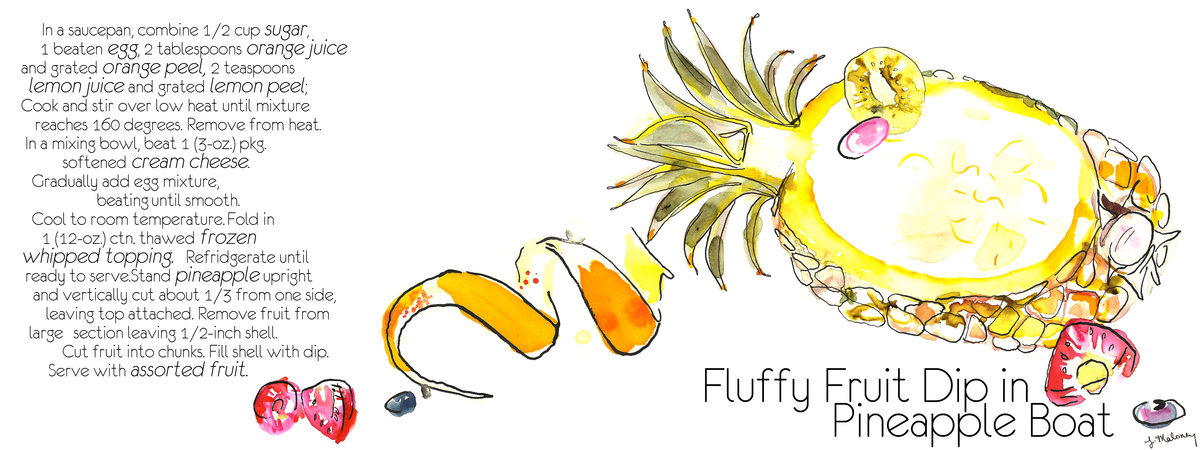 Fluffy Fruit Dip in Pineapple Boat by Jackie Maloney