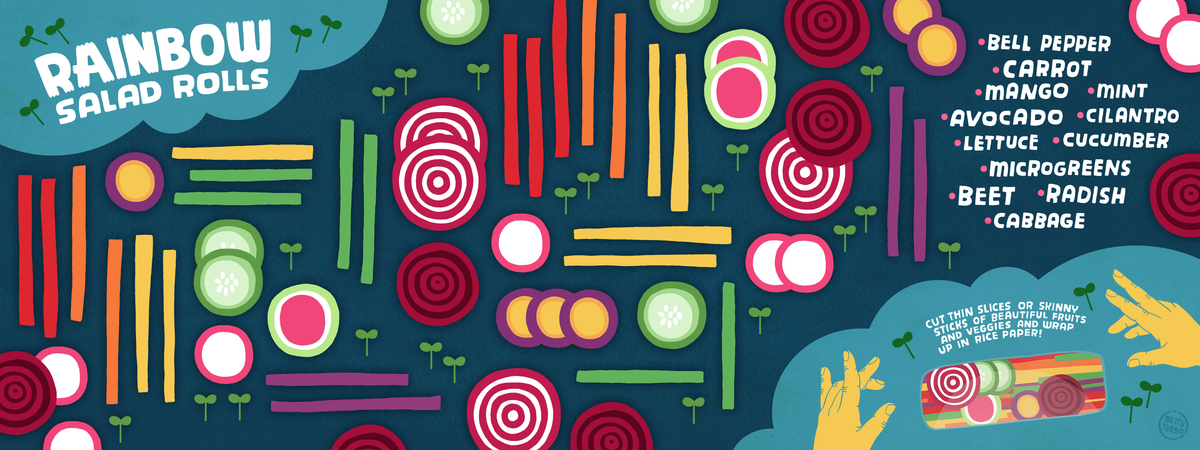 Rainbow Salad Rolls by Betty Turbo