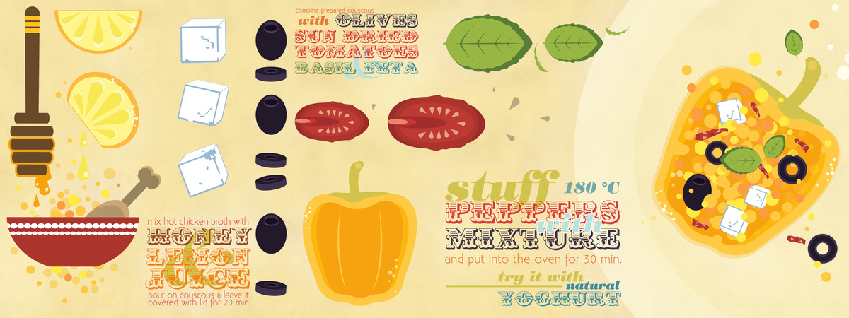 Stuffed Pepper with Couscous Salad by Katya Lukanina