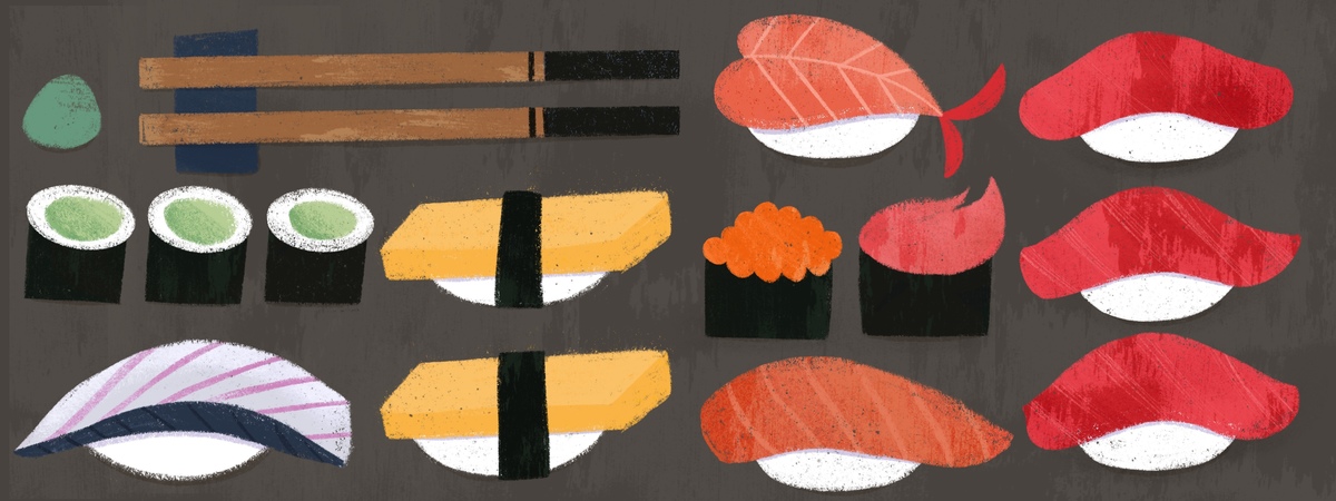 Rainbow Sushi Platter by Sarah Straub