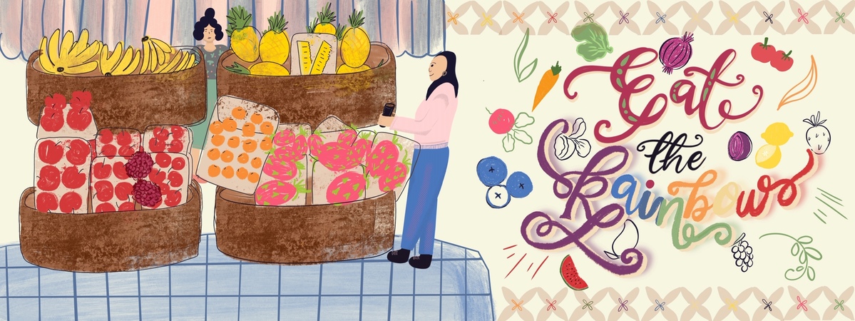 Grocery the Rainbow Fruits by Bushra Salman Bushrasalmandesigns
