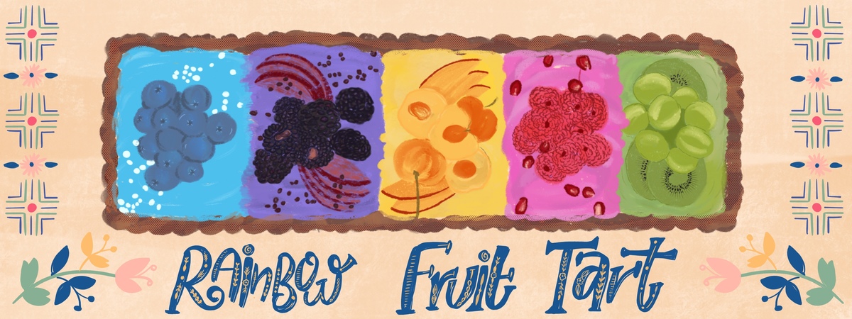 Rainbow Fruit Tart by Bushra Salman