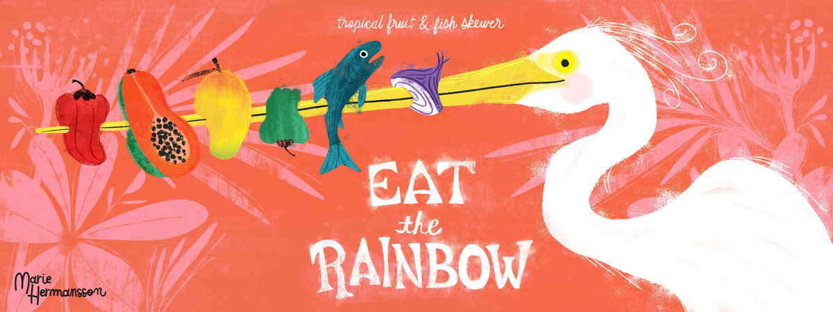 Eat the Rainbow - Tropical Fruit & Fish Skewer by Marie Hermansson