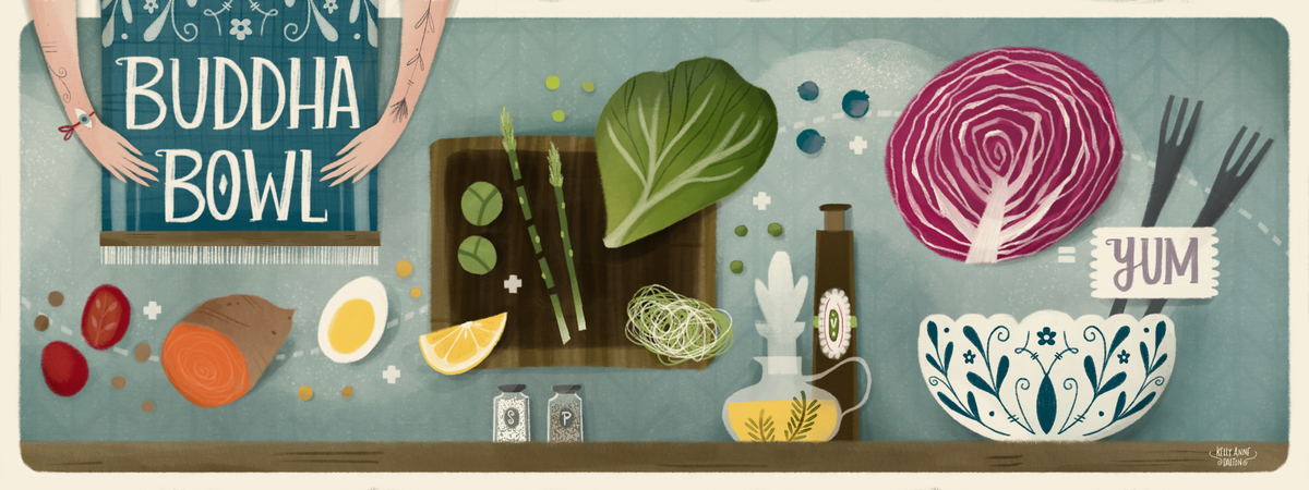 Rainbow Buddha Bowl by Kelly Anne Dalton