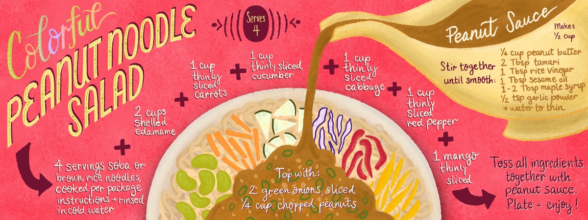Colorful Peanut Noodle Salad by Jennifer Hines