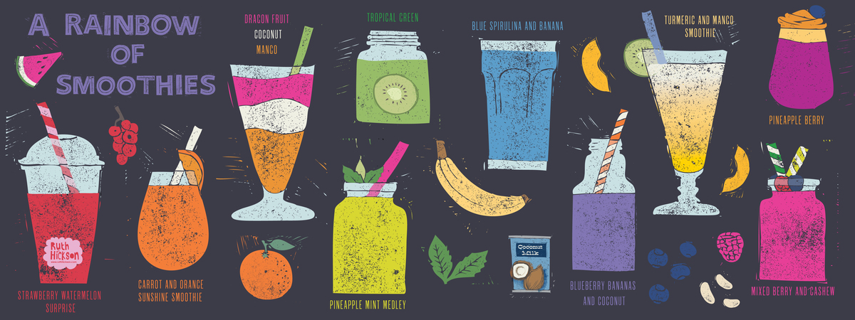 Rainbow Smoothies by Ruth Hickson