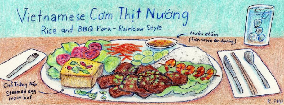 Vietnamese Cơm Thịt Nướng - Rice and BBQ Pork - Rainbow Style by Robert Pho