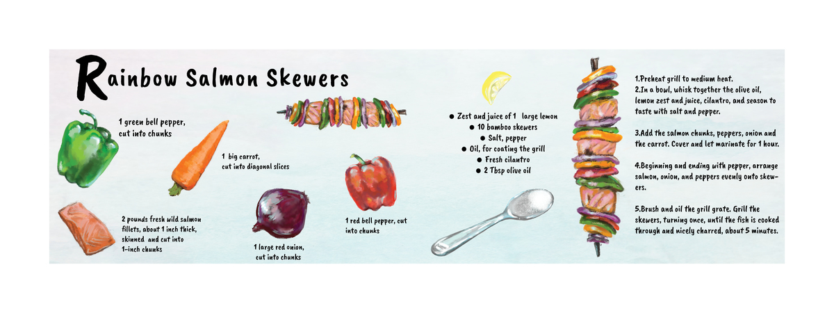 Rainbow Salmon Skewers by SIlvia I Rainbow skewers silvia ilieva