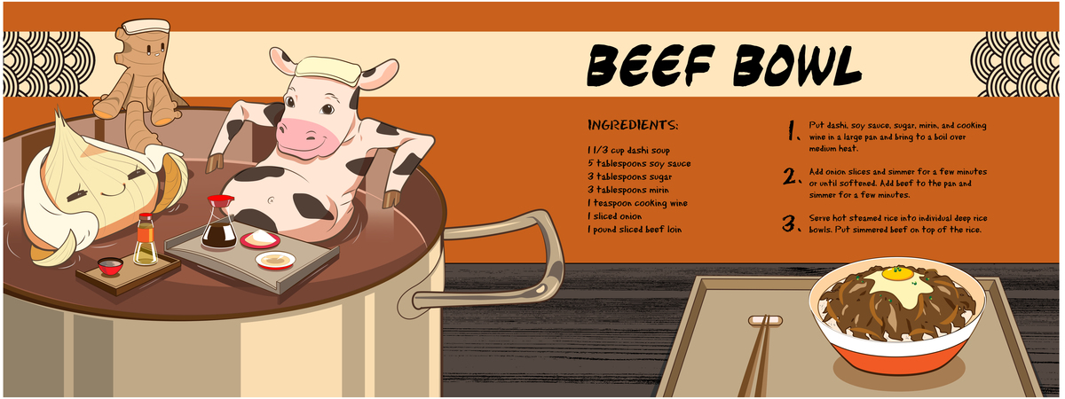 Japanese Beef Bowl by Ziye Zhu Zia z 19win illu730 lovell a1 recipe