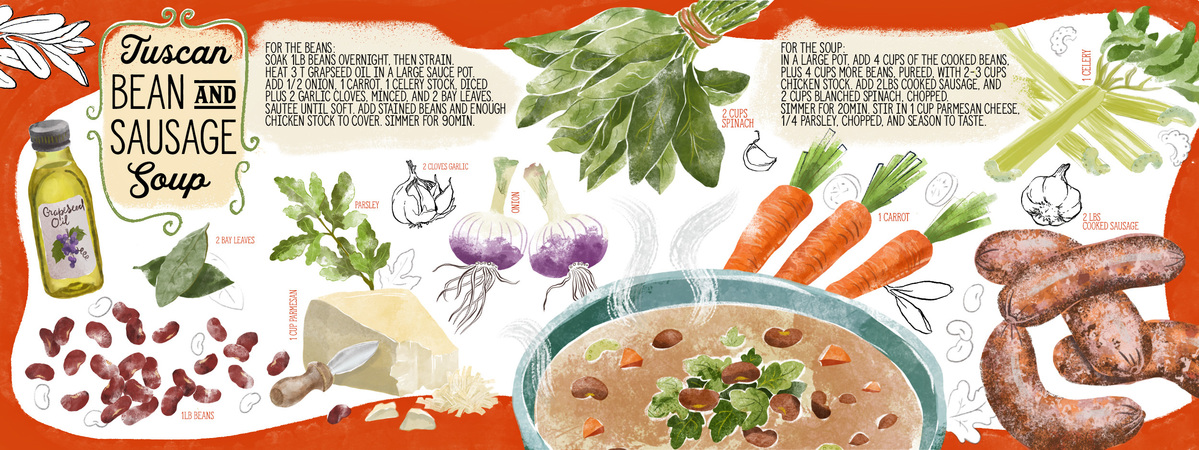 Tuscan Bean & Sausage Soup by Tara JW Neal