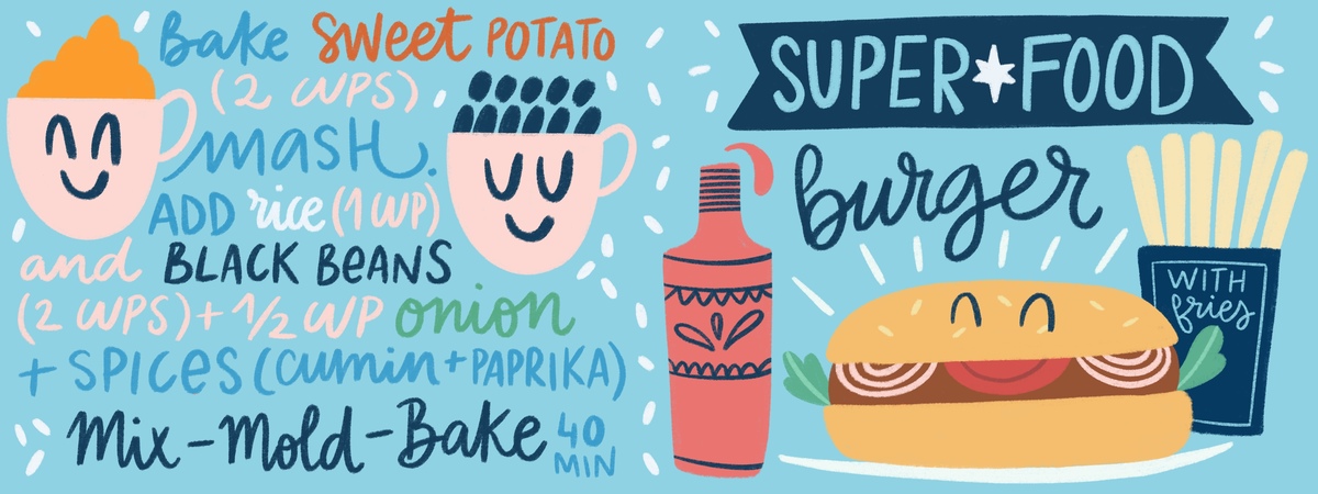 Super food burger by Natalia González