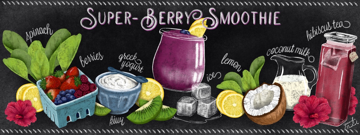 Super-Berry Smoothie by Leila And Po Studio