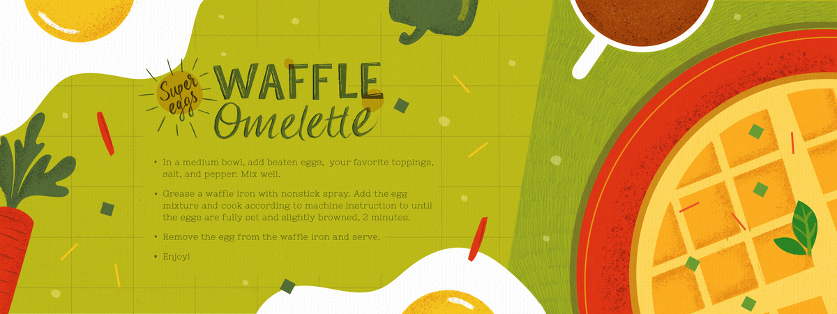 Super eggs waffle omelette by Archie Pareek
