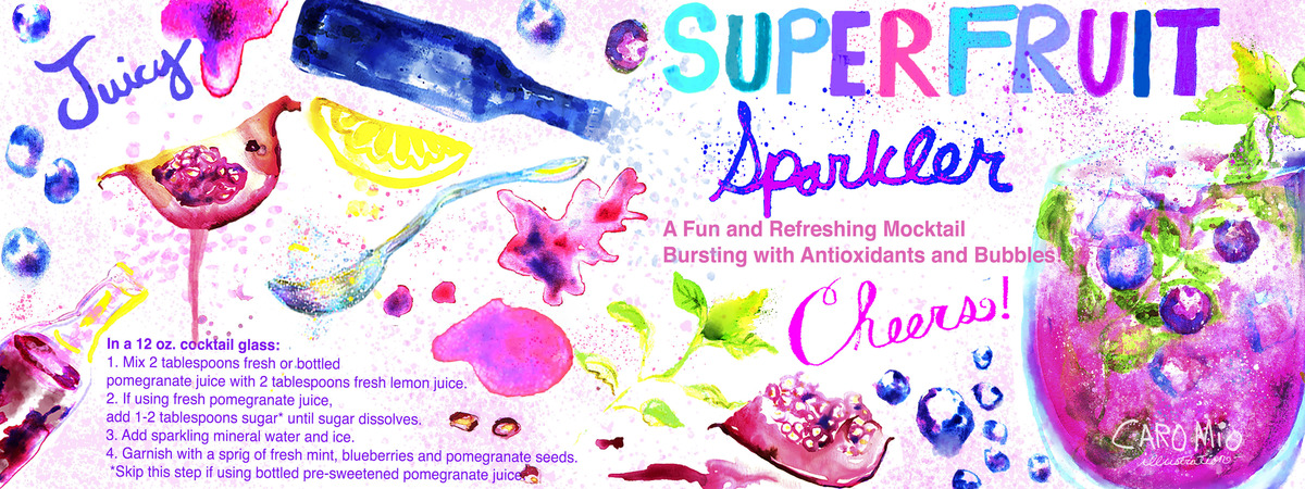 Super Fruit Sparkler: A Fun and Refreshing Mocktail Bursting with Antioxidants and Bubbles! by Caro Mio