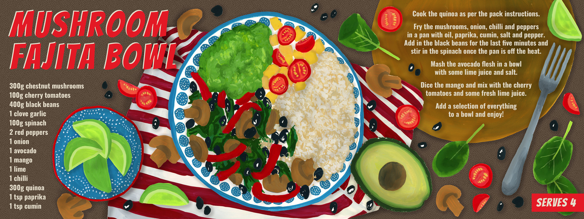 Mushroom Fajita Bowl by Burbs