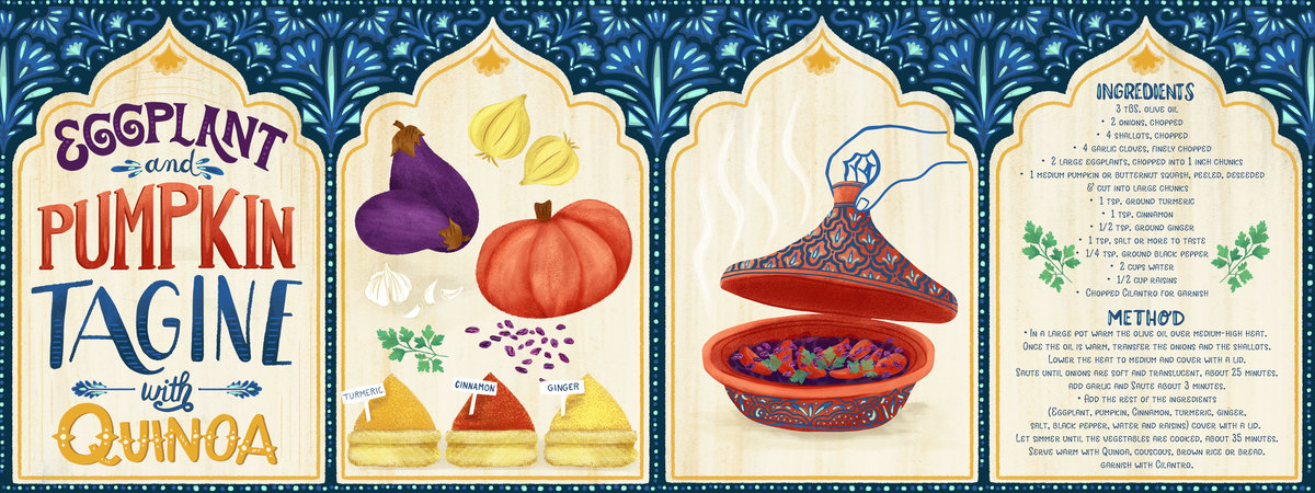 Eggplant and Pumpkin Tagine with Quinoa by Marie Hermansson