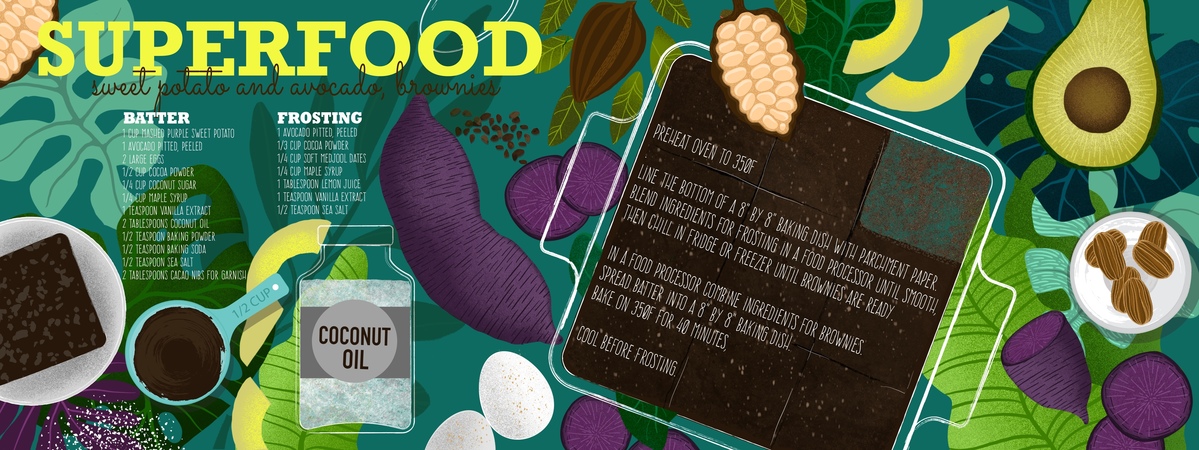 Superfood avocado sweet potato brownies by Michael Zindell
