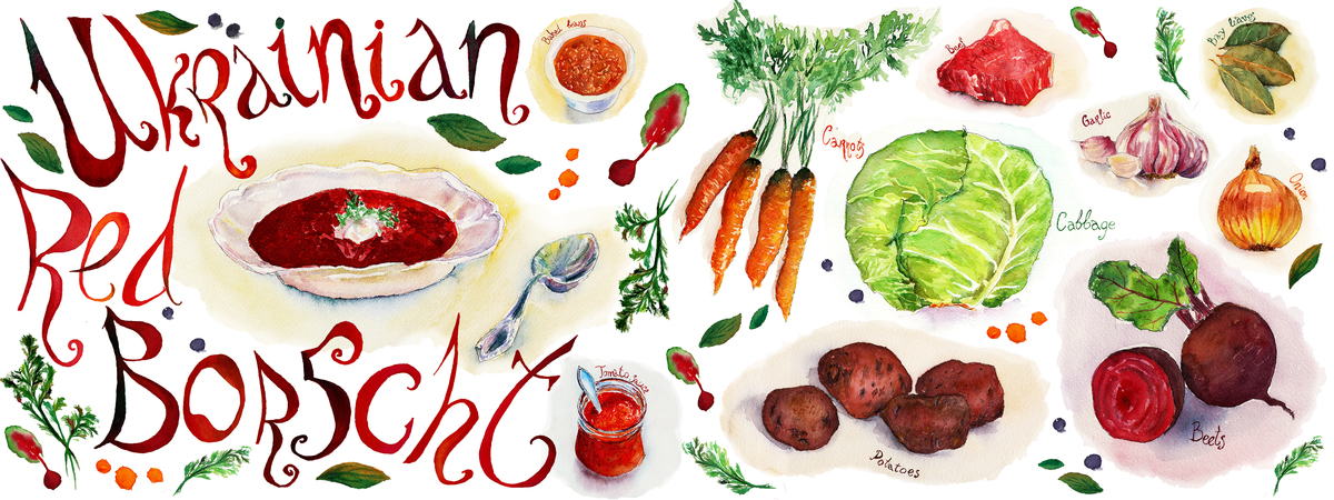 Ukrainian Red Borscht by Karina Averkov