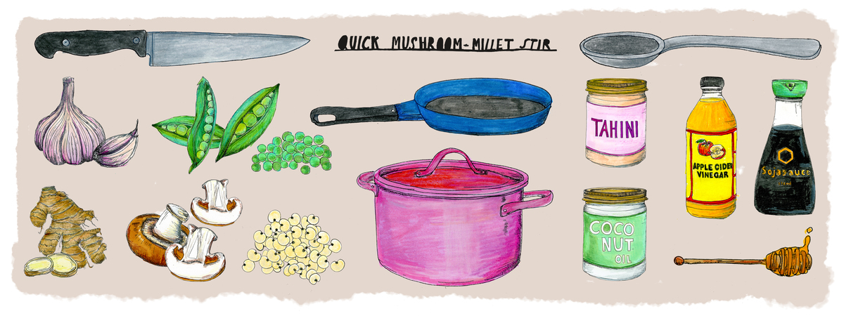 Superfood - Quick Mushroom-Millet Stir by Natalia Yañez-Stiel